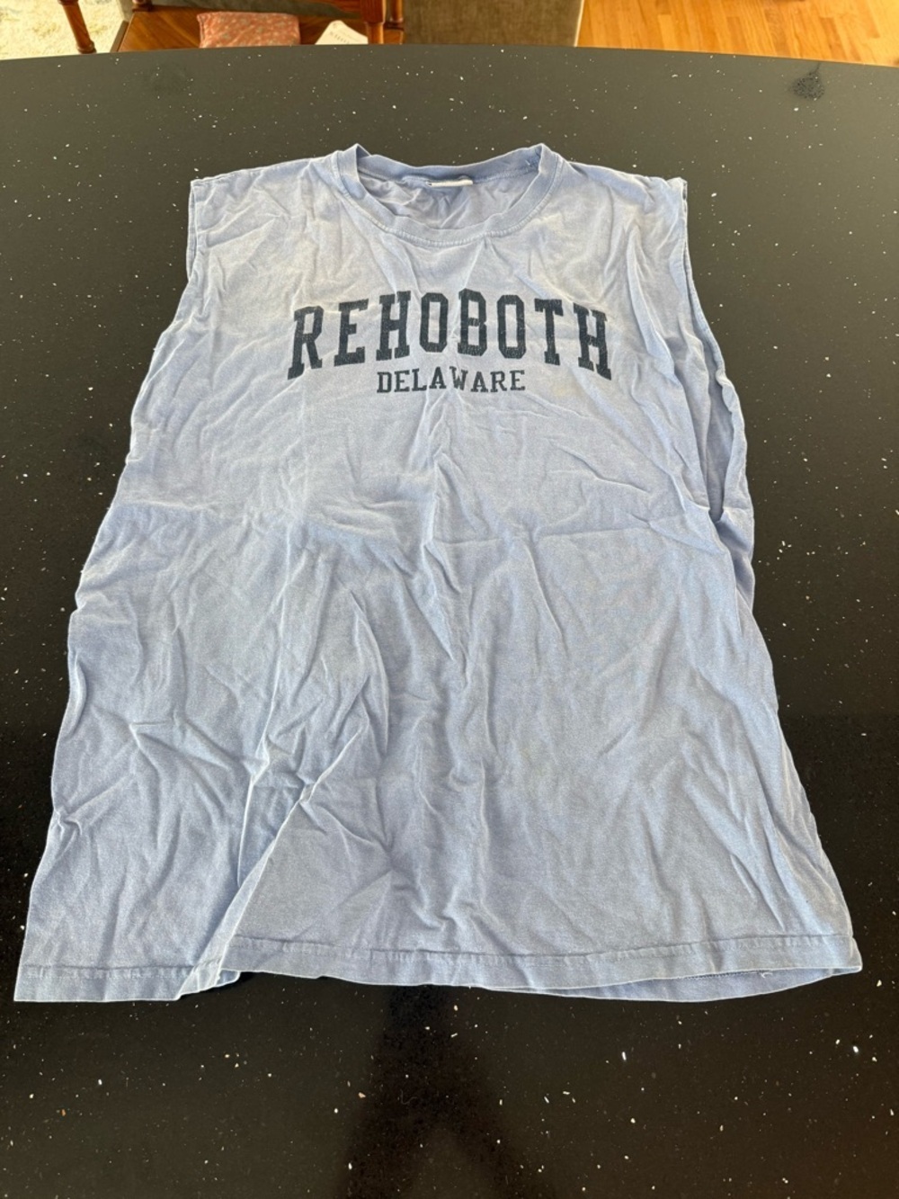Rehoboth Delaware Beach Light Blue Sleeveless Tee - Picture 2 of 5